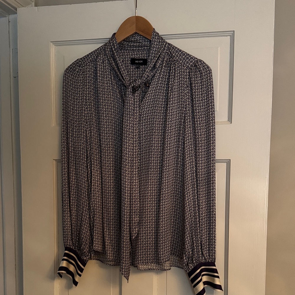 ME+ EM Printed Bow Blouse